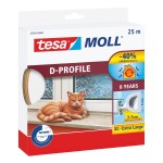 Uszczelka samoprzylepna do okien i drzwi gumowa tesamoll® PROFIL D 25m x 9mm, biała