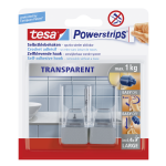 Haczyki samoprzylepne tesa® POWERSTRIPS przezroczyste-chrom, duże