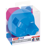 Dyspenser stacjonarny tesa® Compact, niebieski + taśma biurowa tesafilm crystal clear 10m x 15mm