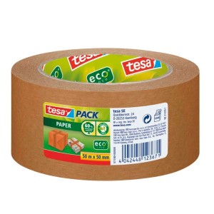 Taśma klejąca pakowa papierowa tesa® ecoLogo 50m x 50mm, brązowa