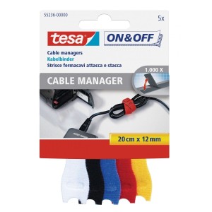 Rzep do spinania kabli tesa® CABLE MANAGER 5 x 20cm x 12mm, multikolor