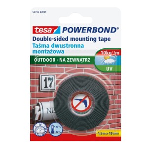 Dwustronna taśma montażowa piankowa na zewnątrz tesa® POWERBOND 1,5m x 19mm