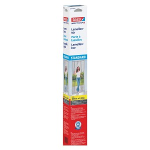 Moskitiera na drzwi balkonowe lamelowa tesa® STANDARD 2,2m x 0,95m, czarna (antracyt)