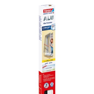 Moskitiera na okno ramkowa aluminiowa tesa® COMFORT 1,4m x 1,5m, biała