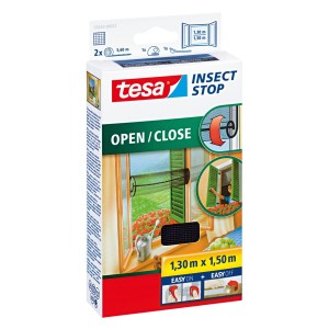 Moskitiera na okno zwijana tesa® 1,3m x 1,5m, czarna