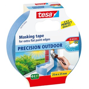 Taśma maskująca malarska na zewnątrz tesa® PRECISION 8 TYGODNI 25m x 25mm