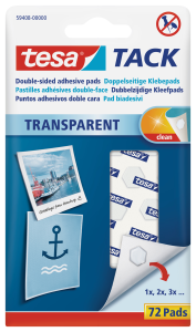 Płatki samoprzylepne tesa® TACK 72 szt., przezroczyste