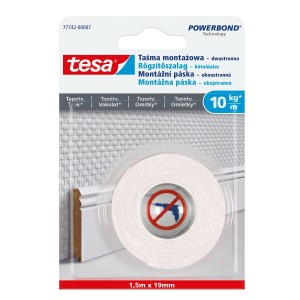Dwustronna taśma montażowa piankowa tesa® do tapety i tynku 1,5m x 19 mm