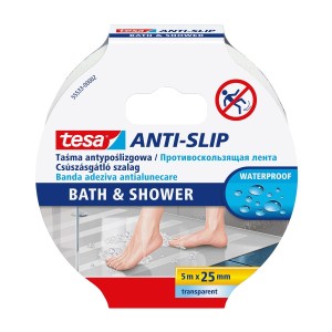 Taśma antypoślizgowa do wanny i brodzika tesa® 5m x 25mm, przezroczysta