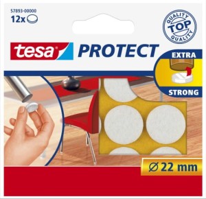 Podkładki filcowe pod meble tesa® 22mm, białe