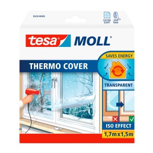 Folia termoizolacyjna na okna tesamoll® Thermo Cover 1,7m x 1,5m - przezroczysta
