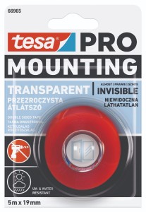 Dwustronna taśma montażowa tesa® PRO Mounting przezroczysta, 5m x 19mm