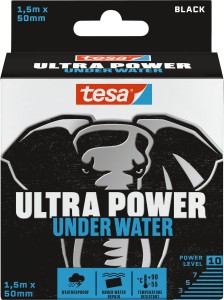 Taśma naprawcza tesa® Ultra Power wodoodporna 1,5m x 50 mm, czarna
