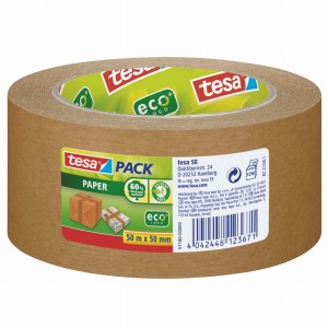 Taśma pakowa tesapack® ecoLogo, papierowa 50 m x 50 mm, brązowa