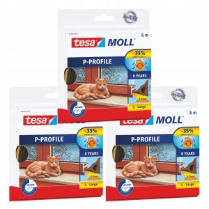 Uszczelka samoprzylepna do okien i drzwi gumowa tesamoll® PROFIL P 6m x 9mm, brązowa x3