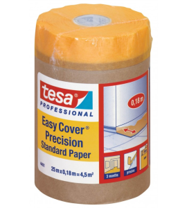 TESA EASY COVER Papier z taśmą malarską maskujący zabezpieczający 25m x 0,18m