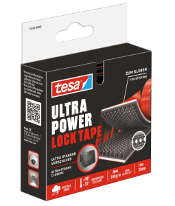 TESA ULTRA POWER LOCK Taśma rzepowa - Rzep na taśmie 1m 25mm czarny mocny