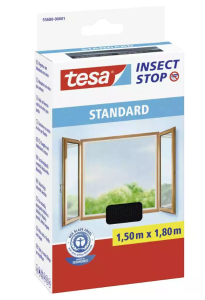 TESA STANDARD Moskitiera okienna na owady - Siatka na okno 150x180cm czarna