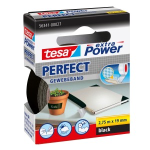 Taśma naprawcza tkaninowa tesa® extraPower PERFECT 2,75m x 19mm, czarna