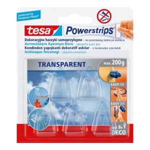 Haczyki samoprzylepne do ozdób tesa® POWERSTRIPS 5 szt. przezroczyste