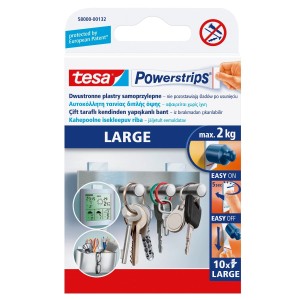 Plastry montażowe samoprzylepne tesa® POWERSTRIPS 10szt. duże, do 2kg