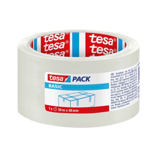 Taśma klejąca pakowa tesapack® BASIC 50m x 48mm, przezroczysta