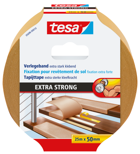 Dwustronna taśma do wykładzin na zewnątrz tesa® Extra Strong tkaninowa 25m x 50mm